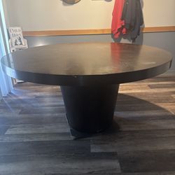 Round Pedestal Dining Table – Espresso/Dark Walnut Finish