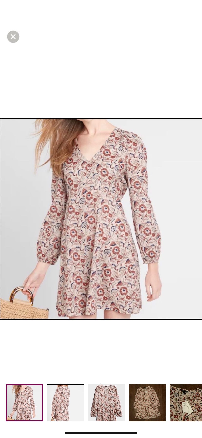 Brand New Woman’s Banana Republic brand Pink Floral Long Sleeve Dress Up For Sale