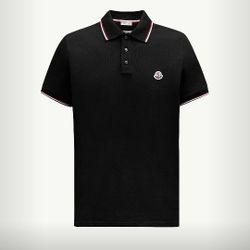 Moncler Tricolor-Trimmed Cotton Piquet Polo Shirt (Price Negotiable)