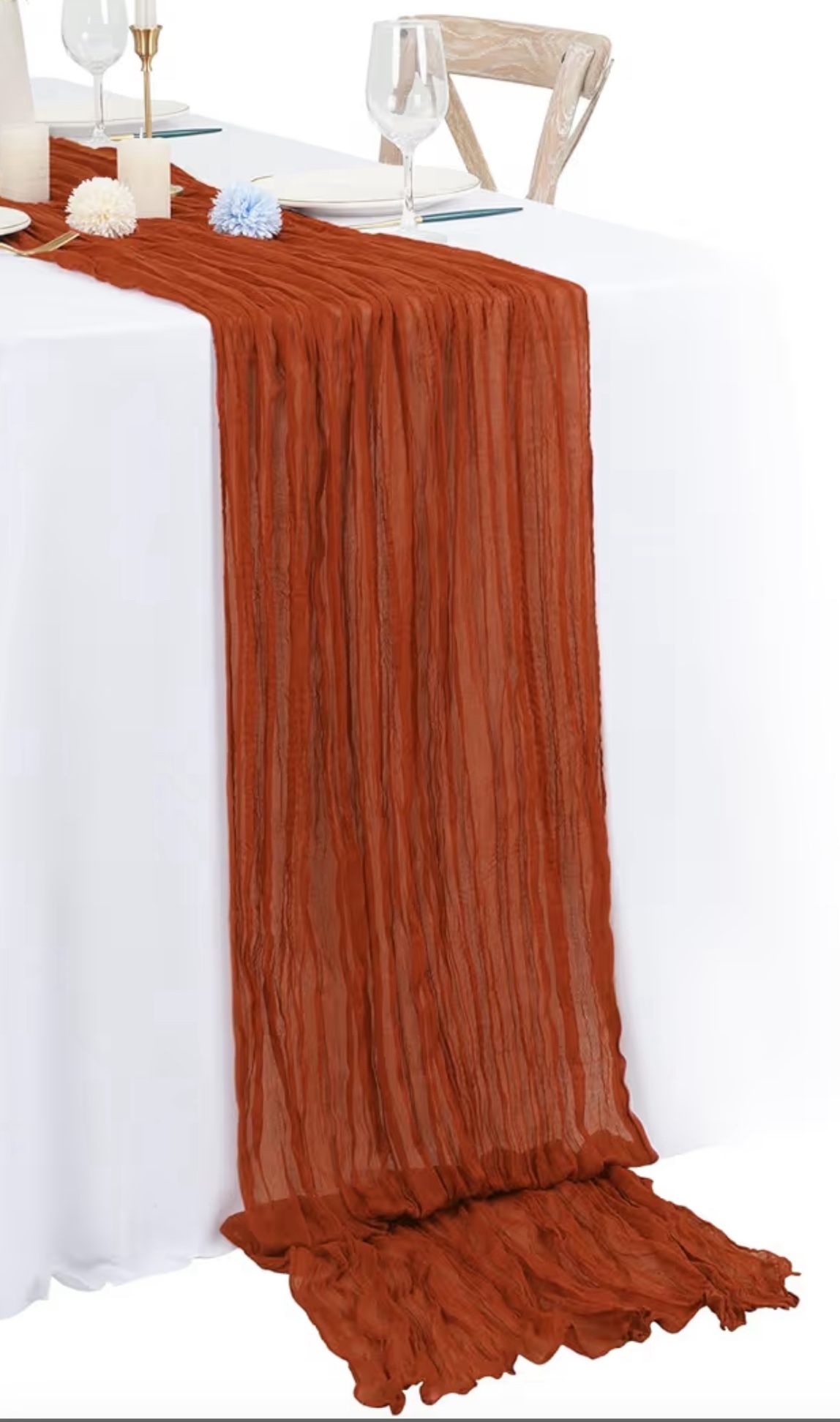 Terracotta Cheesecloth Runner 10 Ft Long ” For $2. Each New