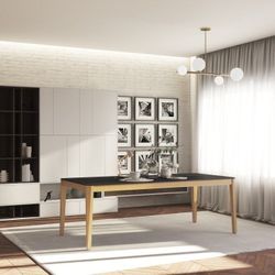*BRAND NEW* Rectangular 100% FSC Certified Solid Wood Black Table | Ideal Furniture For Indoor