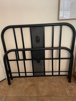 Vintage Black Metal FULL Headboard & Footboard