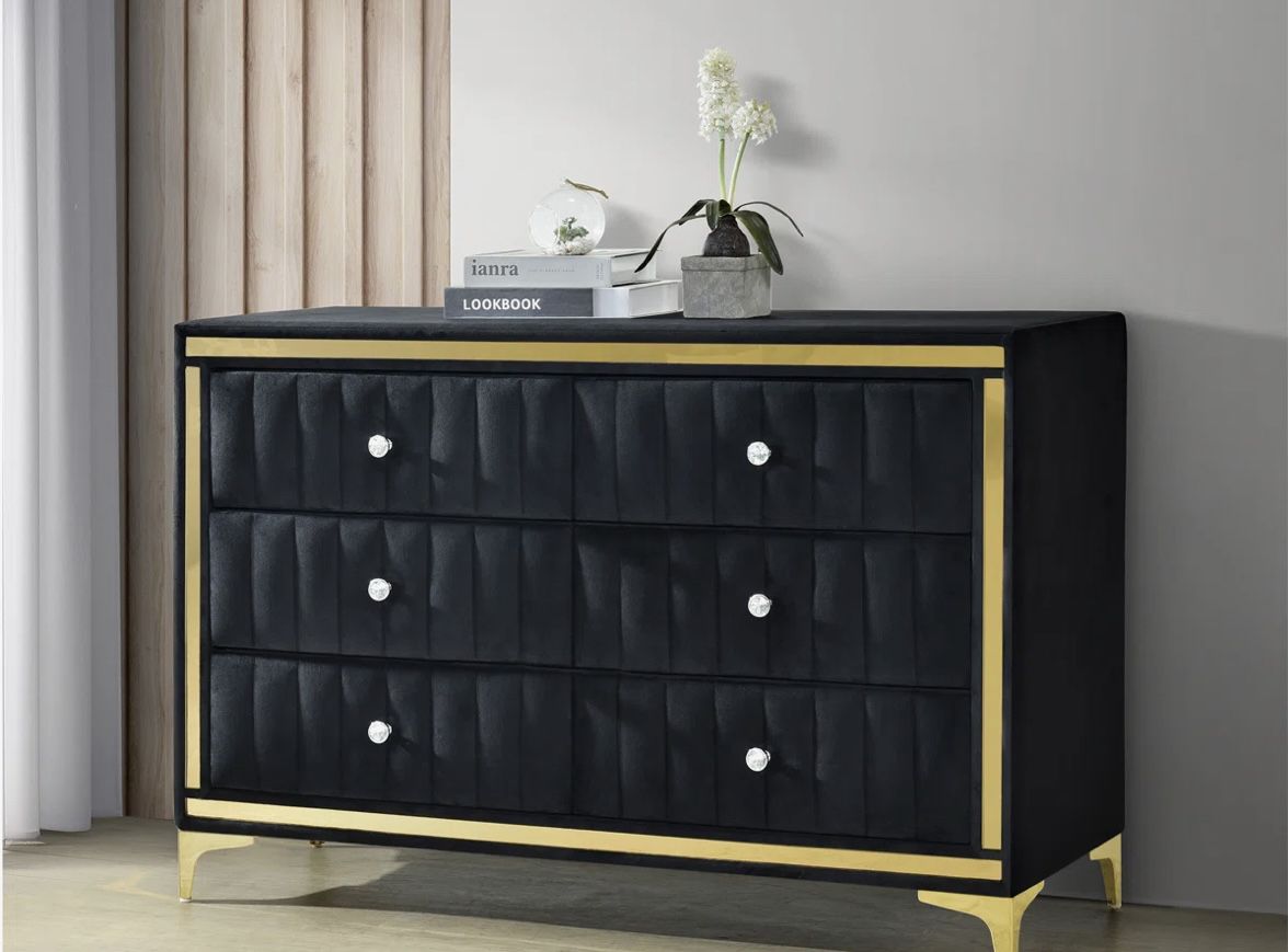 Velvet 6 drawer dresser
