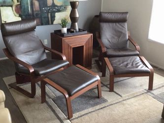 Armchairs with Ottomans (2 sets IKEA POÄNG)
