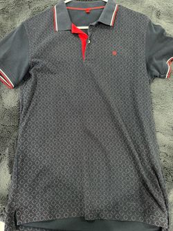Men's Navy Patterned Polo Shirt Carolina Herrera