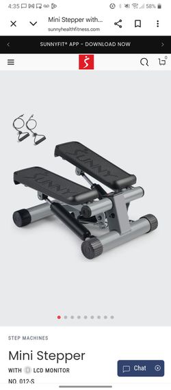 Sunny Health & Fitness Mini Stepper w/ Resistance Bands & LCD Monitor