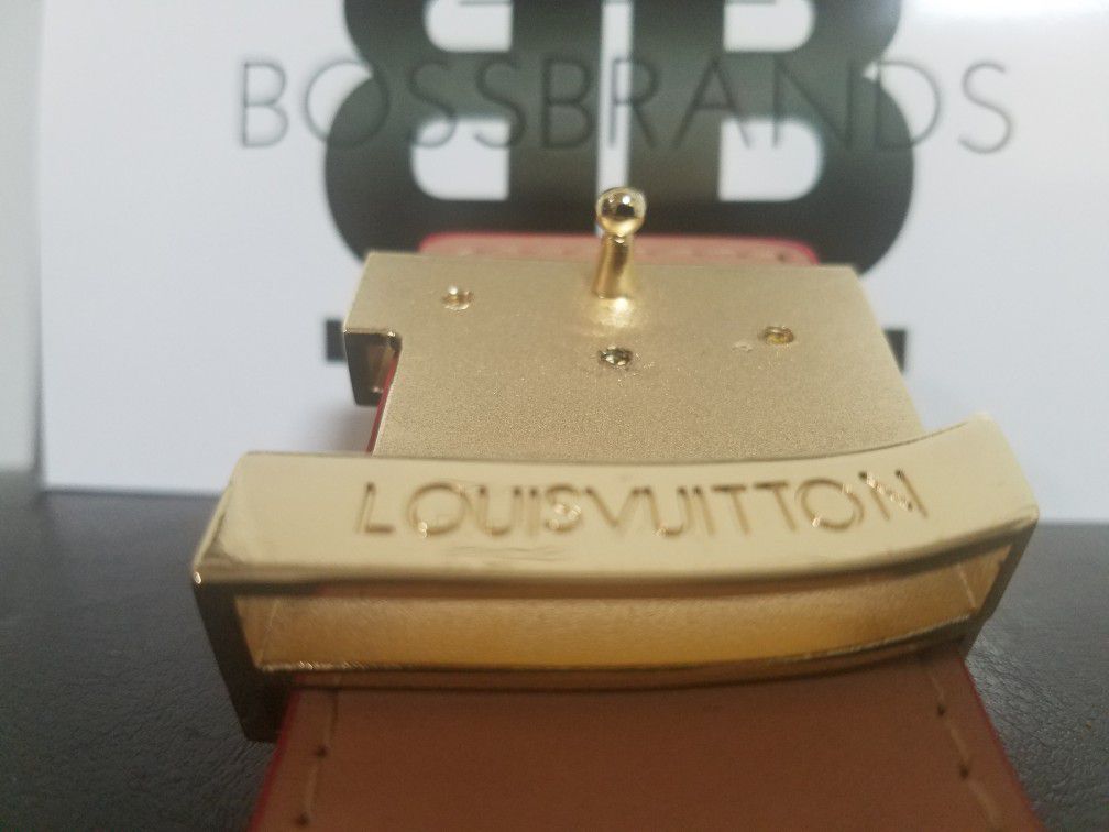 Louis Vuitton x Supreme Ultra Rare Red 100/40 Monogram Initiales Belt  118lv27