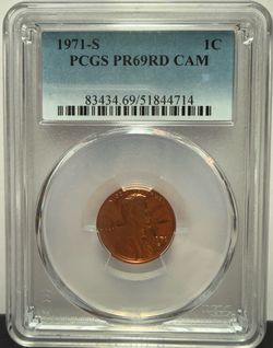 1971-S PCGS PR69 Red Cameo Lincoln Cent