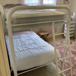 White Bunk Bed W/1 Mattress