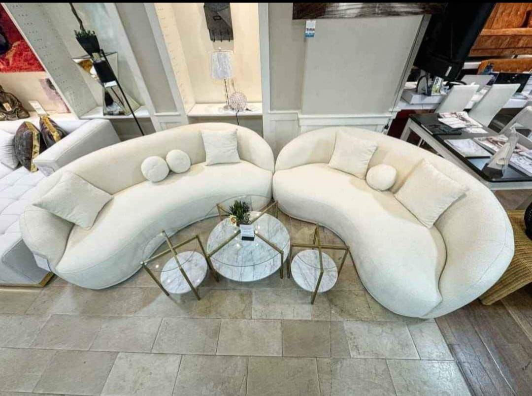 Bubble Bonita Cream Boucle Living Room Set / 2pc