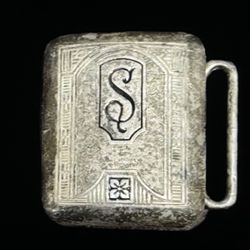 Vintage Hickok Silver Plate Belt Buckle with Letter S