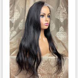 Brand New premium 26” 200% bone straight real human remy hair 13x4 lace wig
