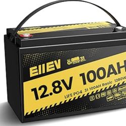 12V 100Ah Lithium Battery,LiFePO4 Battery Built-in 100A BMS Protect,Group 31 Deep Cycle Portable Power,Lithium Iron Phosphate Battery for Trolling Mot