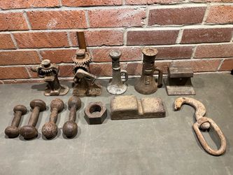 Auto car truck anvil steel vintage jack stand yard art man cave lot