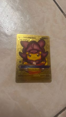 Pikachu Cosplay Gold Metal Pokémon Card