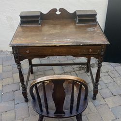 Antique desk and chair