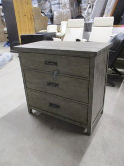 NEW Williams Sonoma 3-Drawer Nightstand Grey Luxury Designer Bedroom Furniture