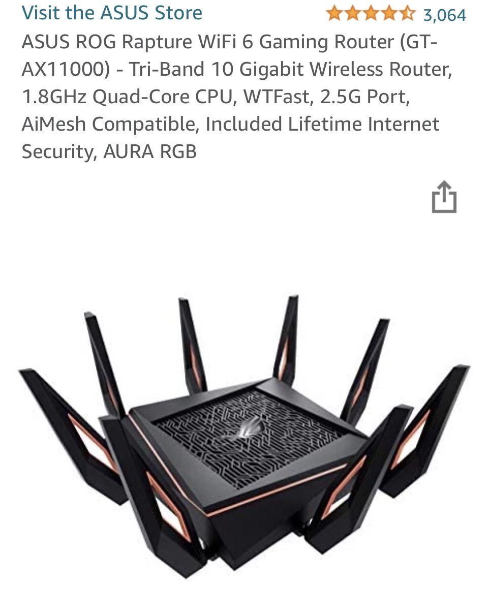 Asus Tri Band Gaming Wireless Router GT-AX11000