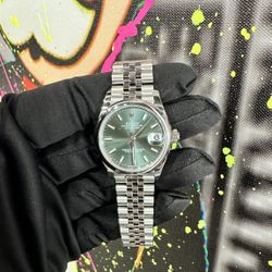 Rolex Datejust Green Smooth Bezel Jubilee Bracelet 🌴