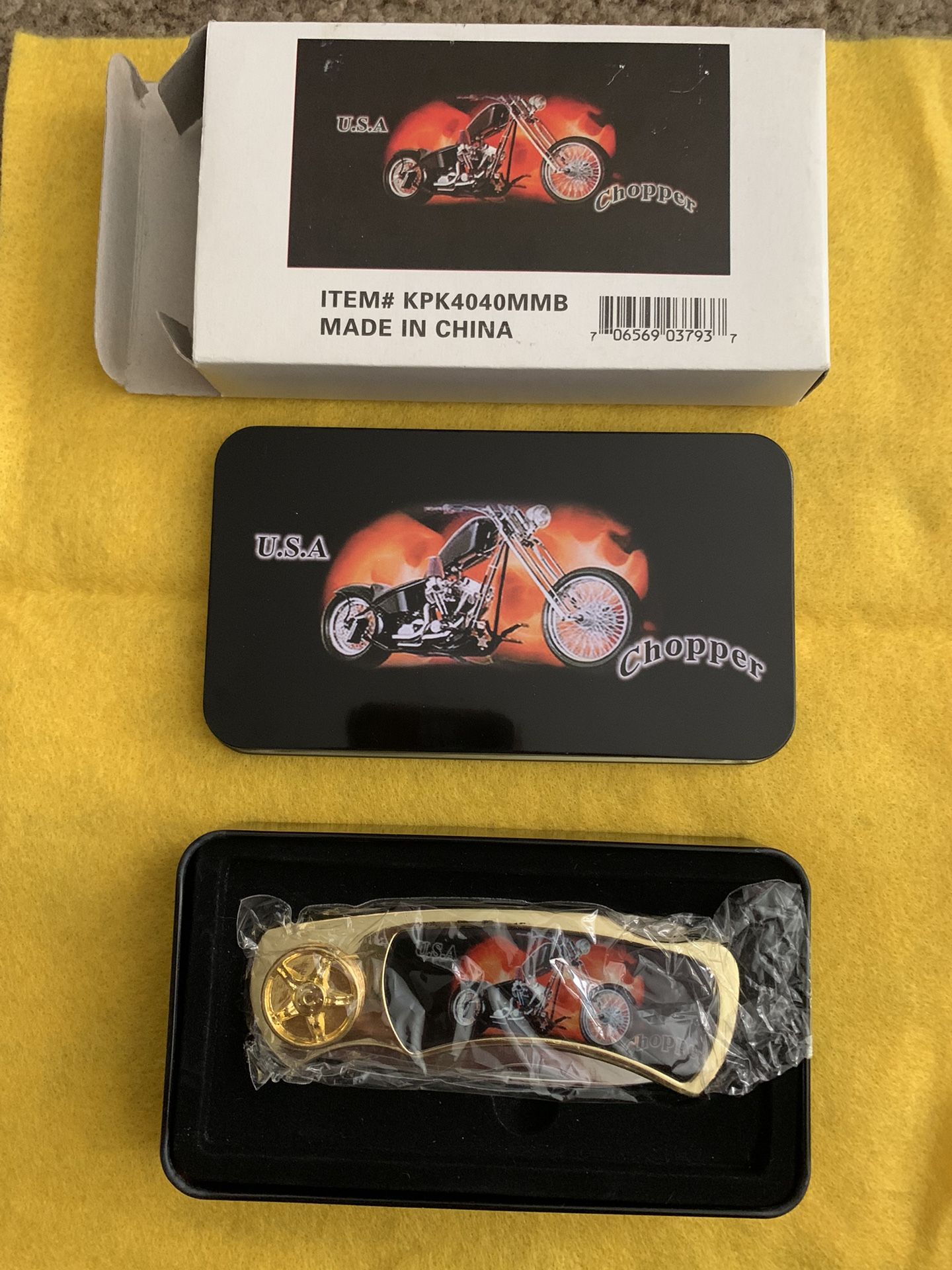 New In Tin Motorcycle Knife