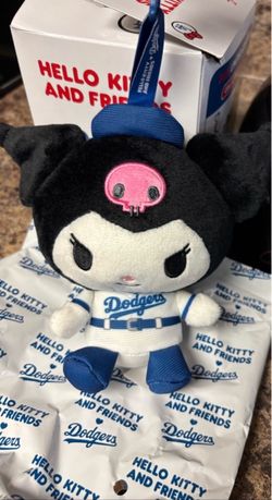 Hello Kitty-Kuromi Dodgers plush keychain