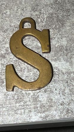 Solid brass keychain letter “S”