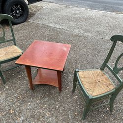 Pair Of Wooden Chairs (Table Sold Separately)