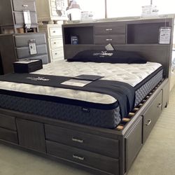 Caitbrook 4pc Queen Storage Bed Set