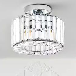 9.3 in Crystal Semi Flush Mount Ceiling Light 