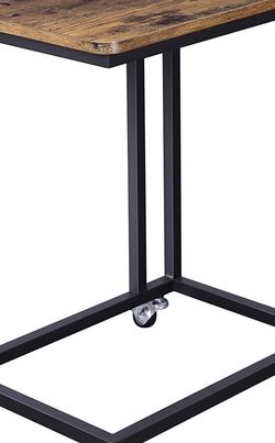 VASAGLE Industrial Side Table, End Table for Coffee Laptop Tablet, Mobile Table with Rolling Casters, Steel Frame, for Living Room, Bedroom, Rustic Br
