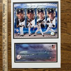 NEW YORK YANKEES PITCHERS MATTED PHOTO USPS POSTMARKED STAMP 2004 Mariano Rivera