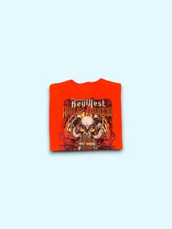 Vintage Harley Davidson motorcycles Key West Florida octopus t-shirt orange large
