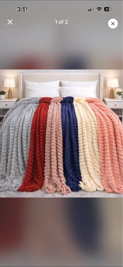 Value Home Center corduroy Plush Blankets 200x230cm Pink and Black