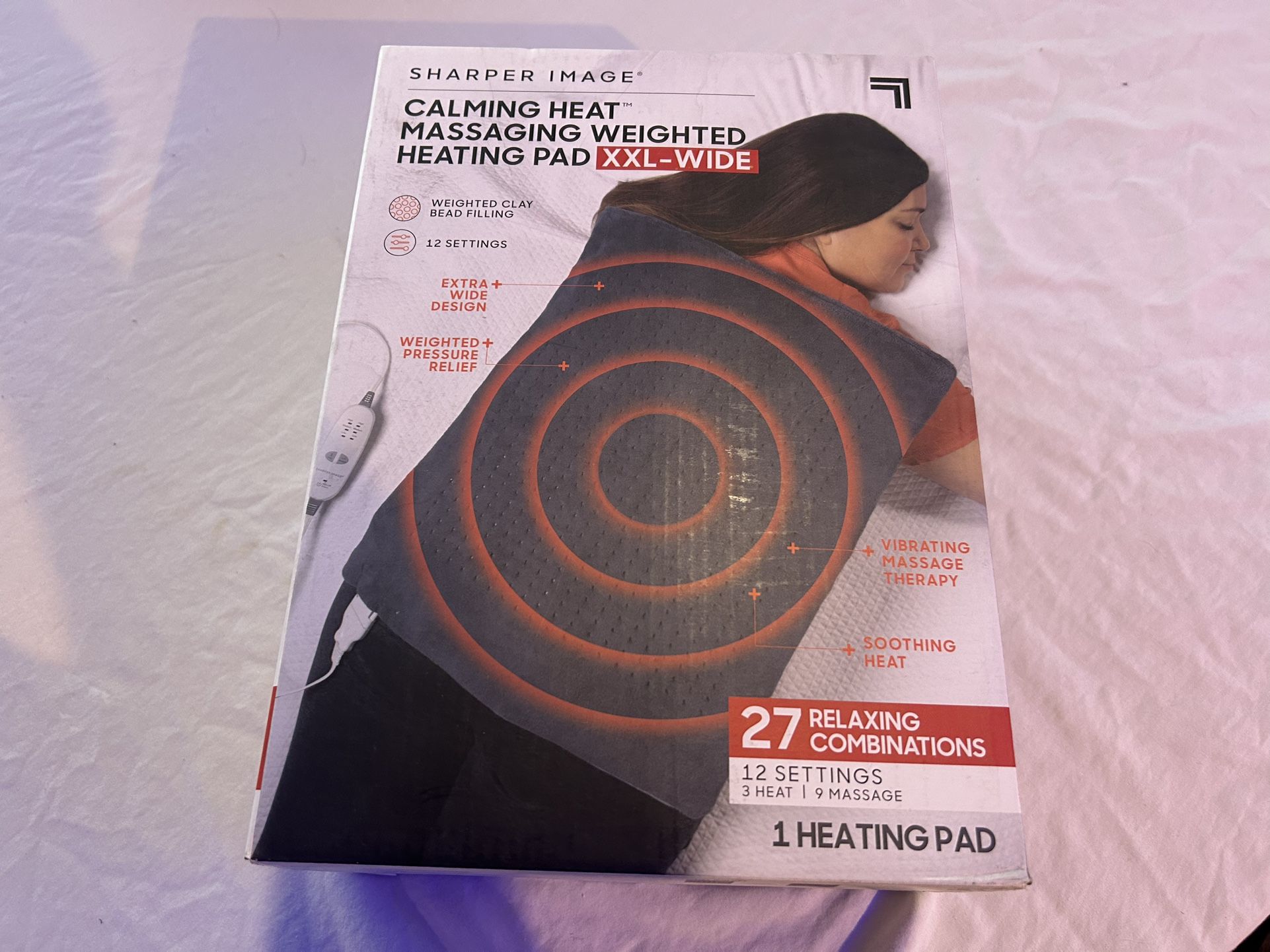 Sharper Image Calming Heat™ Massaging Weighted Heating Pad - 6 Settings