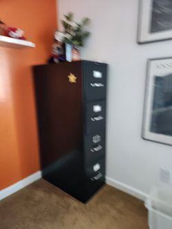 Hon 4 Drawer Letter Size Black File Cabinet 