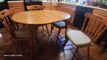 Wooden Kitchen Table with Four Chairs