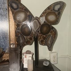 Brown Agate Crystal Butterfly