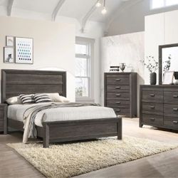 4 PCs Bedroom Set Dresser Mirror 