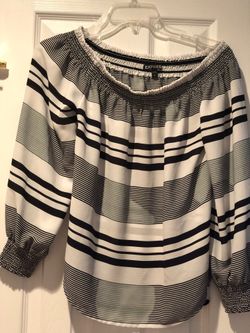 Express White & Black Top