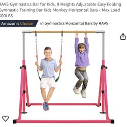 Kids Gymnastics Bar Set With Swing, New