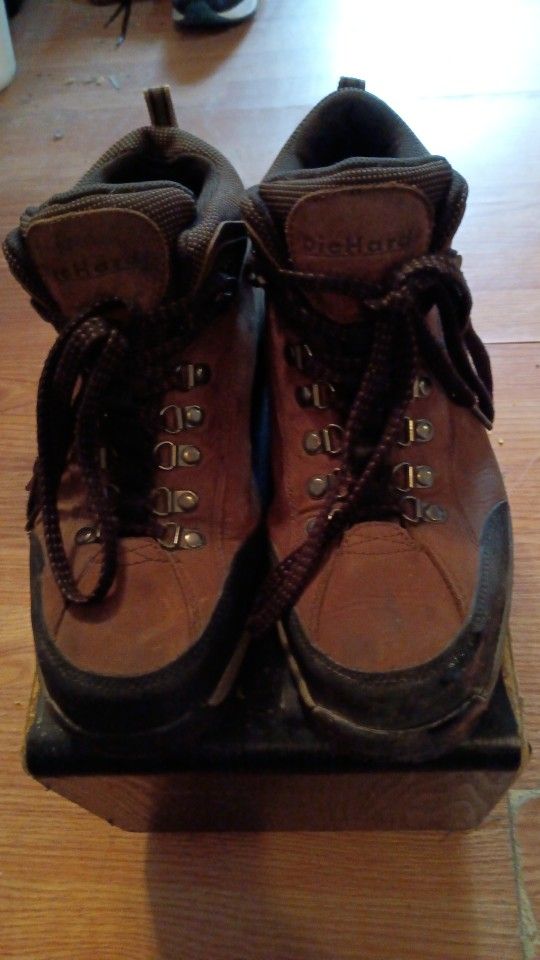 DIE - HARD  brown canvas steel toe boots