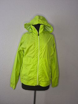 Columbia Switchback Jacket Womens Large L Lime Green Packable Rain Windbreaker