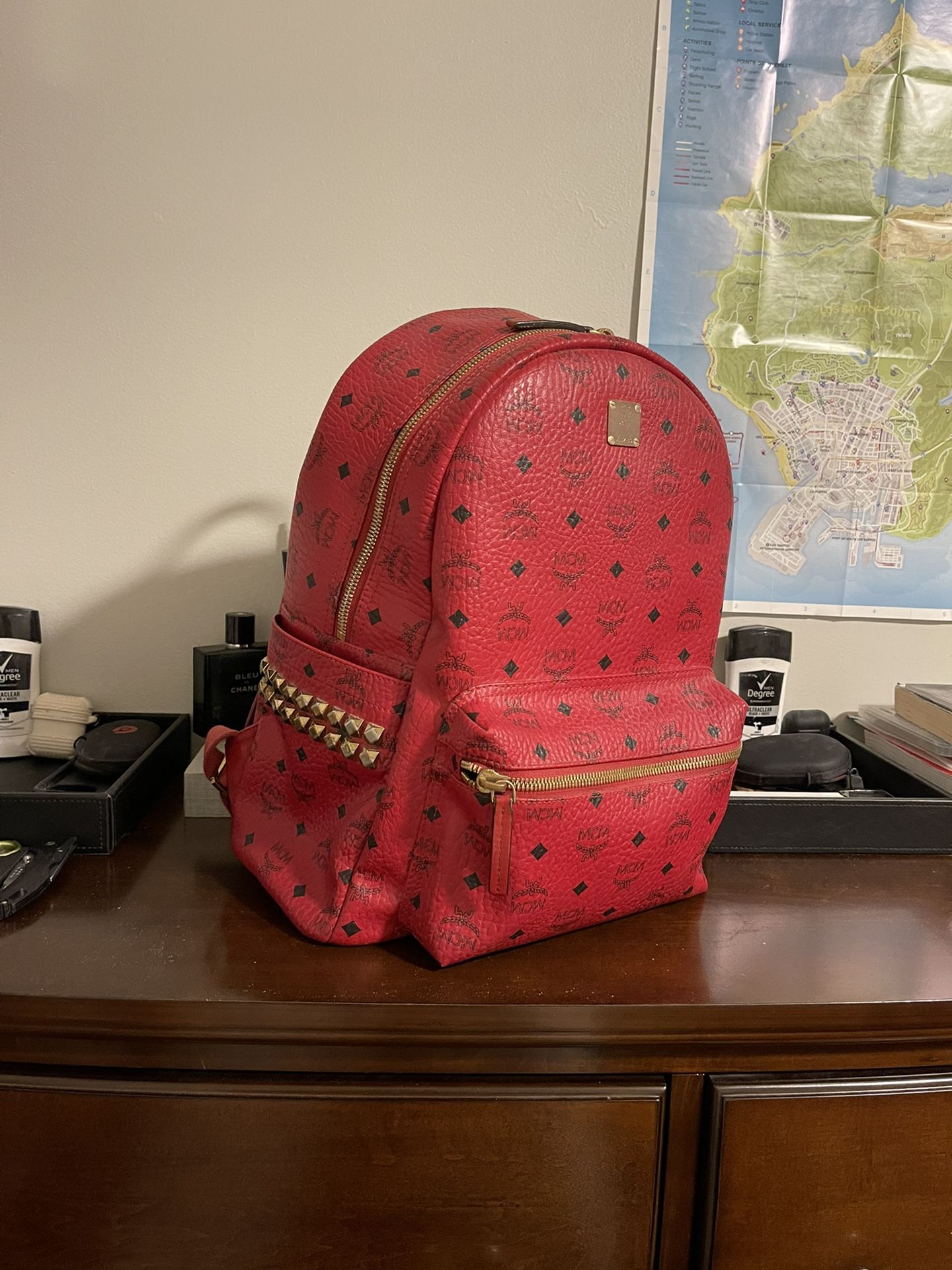 MCM backpack W Studs.