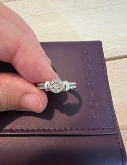 CHARRIOL Diamonds Round Cut 18k White Gold Double Cable Band Ring — Size 7