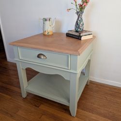 Hand-Restored Parquet Side Table