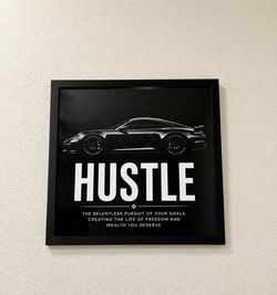 “Hustle” Motivational Framed Wall Art Print