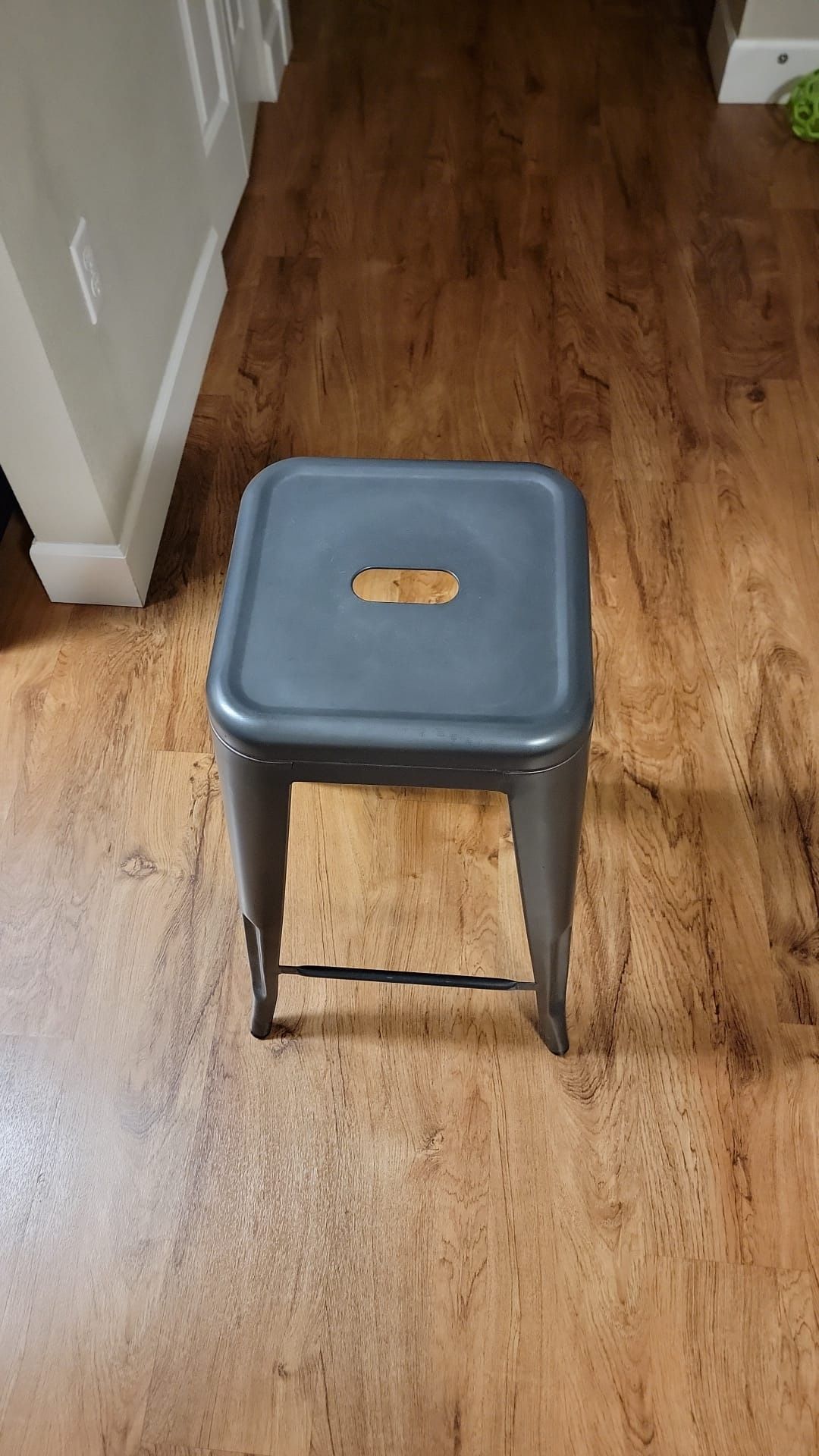 Set of 2 Industrial Metal Stools - $40