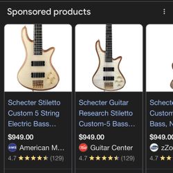 Schecter Stiletto Custom-5 Electric Bass Guitar