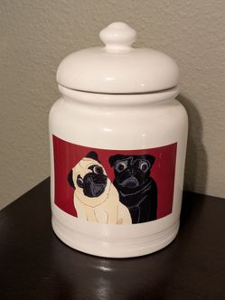Pug Ceramic Cookie Jar with Lid