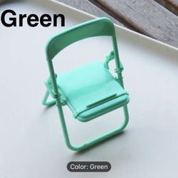 Green Desktop Folding Chair Cell Phone Stand